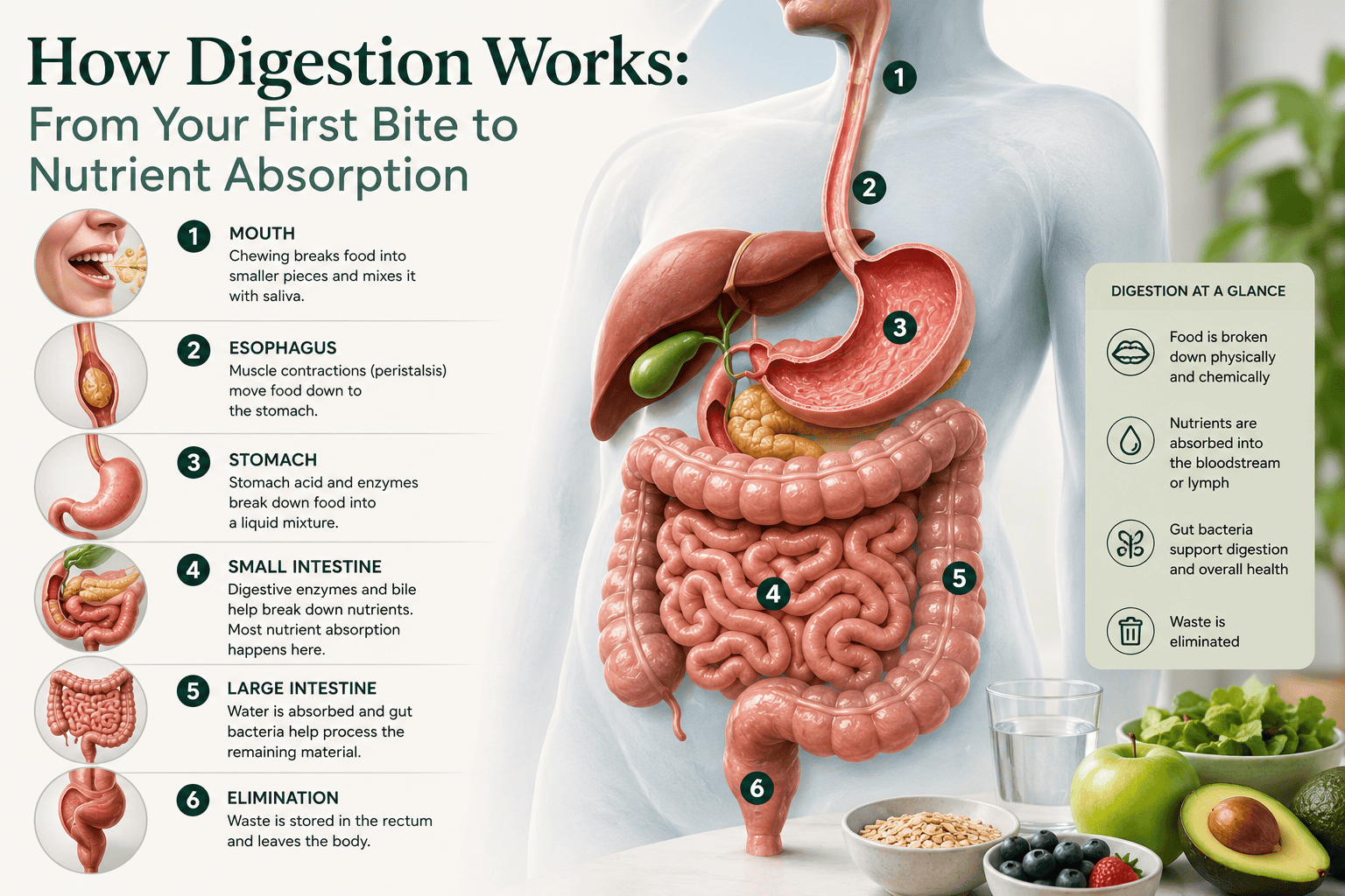 How Digestion Works: From Your First Bite to Nutrient Absorption